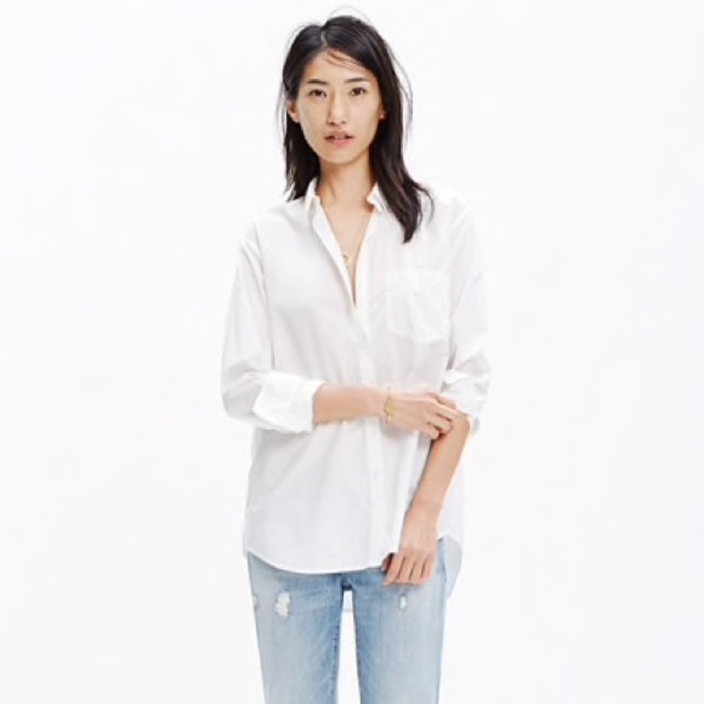 Madewell Oversized Boyshirt in White
